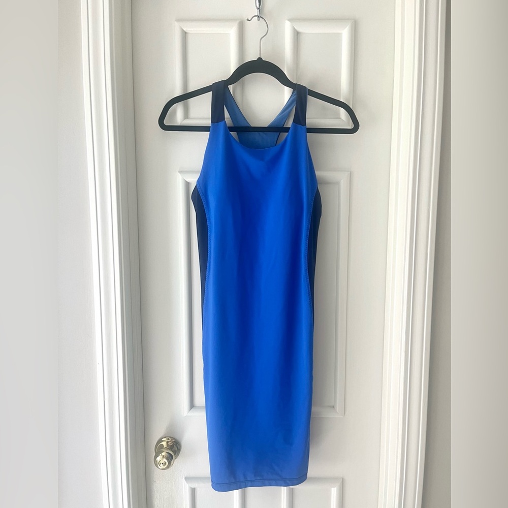 Athleta Blue Color Block Tennis Athletic Dress